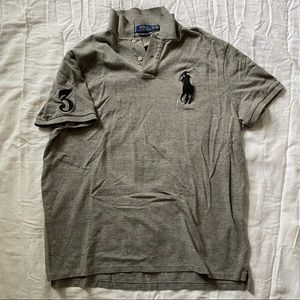 🐎Ralph Lauren Heather Grey “Big Pony” Polo Shirt